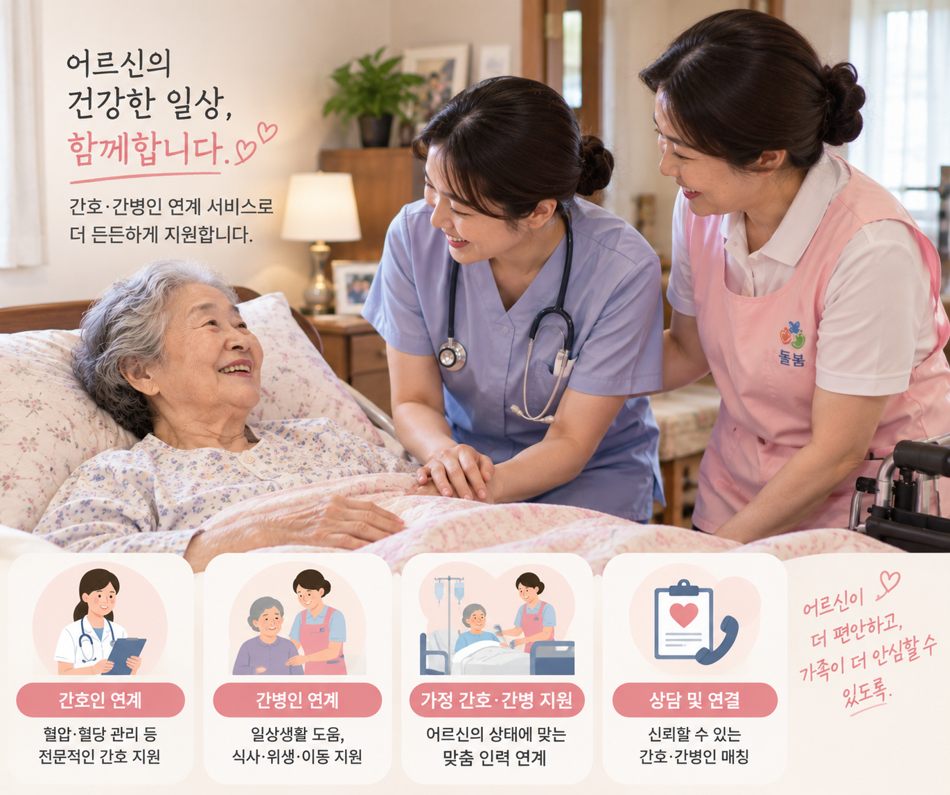 간호/간병인 알선 - 하남 더케어방문요양센터